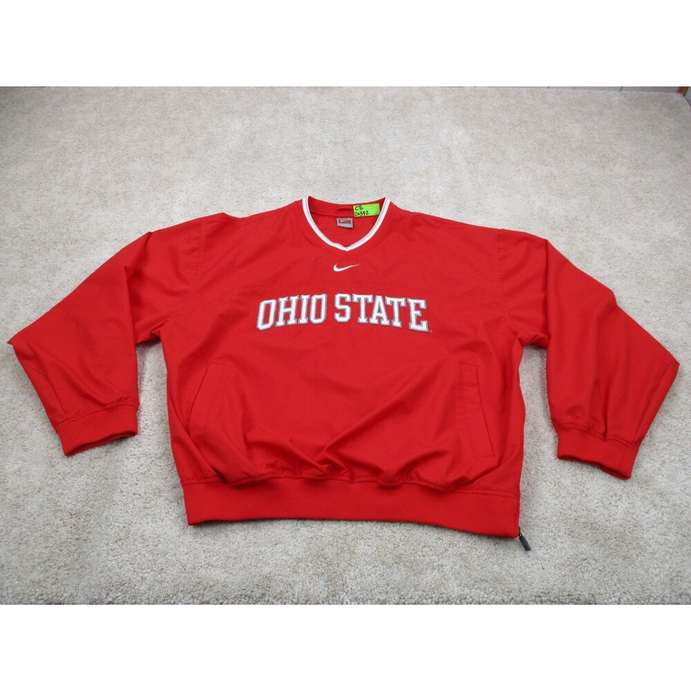 VINTAGE Ohio State Buckeyes Nike Pullover Windbreaker Center Swoosh Mens Large